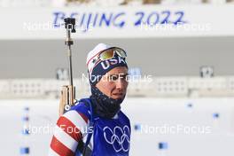 12.02.2022, Beijing, China (CHN): Jake Brown (USA) - XXIV. Olympic Winter Games Beijing 2022, Biathlon, sprint men, Beijing (CHN). www.nordicfocus.com. © Manzoni/NordicFocus. Every downloaded picture is fee-liable.