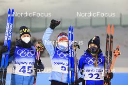 11.02.2022, Beijing, China (CHN): Elvira Oeberg (SWE), Marte Olsbu Roeiseland (NOR), Dorothea Wierer (ITA), (l-r) - XXIV. Olympic Winter Games Beijing 2022, Biathlon, sprint women, Beijing (CHN). www.nordicfocus.com. © Manzoni/NordicFocus. Every downloaded picture is fee-liable.