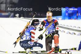 11.02.2022, Beijing, China (CHN): Joanne Reid (USA), Sarah Beaudry (CAN), (l-r) - XXIV. Olympic Winter Games Beijing 2022, Biathlon, sprint women, Beijing (CHN). www.nordicfocus.com. © Manzoni/NordicFocus. Every downloaded picture is fee-liable.