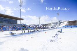 04.02.2022, Beijing, China (CHN): Event Feature: view over the shooting range with gusty winds - XXIV. Olympic Winter Games Beijing 2022, Biathlon, training, Beijing (CHN). www.nordicfocus.com. © Manzoni/NordicFocus. Every downloaded picture is fee-liable.