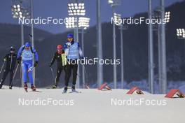 10.02.2022, Beijing, China (CHN): Dominik Windisch (ITA), Eric Perrot (FRA), (l-r) - XXIV. Olympic Winter Games Beijing 2022, Biathlon, training, Beijing (CHN). www.nordicfocus.com. © Manzoni/NordicFocus. Every downloaded picture is fee-liable.