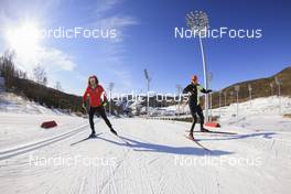 06.02.2022, Beijing, China (CHN): Jules Burnotte (CAN), David Zobel (GER), (l-r) - XXIV. Olympic Winter Games Beijing 2022, Biathlon, training, Beijing (CHN). www.nordicfocus.com. © Manzoni/NordicFocus. Every downloaded picture is fee-liable.