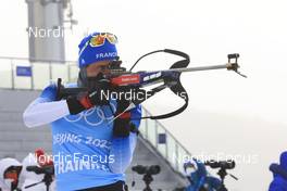 04.02.2022, Beijing, China (CHN): Quentin Fillon Maillet (FRA) - XXIV. Olympic Winter Games Beijing 2022, Biathlon, training, Beijing (CHN). www.nordicfocus.com. © Manzoni/NordicFocus. Every downloaded picture is fee-liable.