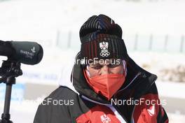 04.02.2022, Beijing, China (CHN): Ludwig Gredler (AUT), coach Team Austria - XXIV. Olympic Winter Games Beijing 2022, Biathlon, training, Beijing (CHN). www.nordicfocus.com. © Manzoni/NordicFocus. Every downloaded picture is fee-liable.