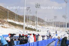 10.02.2022, Beijing, China (CHN): Event Feature: View over the coaches to the tracks - XXIV. Olympic Winter Games Beijing 2022, Biathlon, training, Beijing (CHN). www.nordicfocus.com. © Manzoni/NordicFocus. Every downloaded picture is fee-liable.