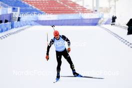12.02.2022, Beijing, China (CHN): Erik Lesser (GER) - XXIV. Olympic Winter Games Beijing 2022, Biathlon, training, Beijing (CHN). www.nordicfocus.com. © Manzoni/NordicFocus. Every downloaded picture is fee-liable.