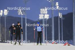 10.02.2022, Beijing, China (CHN): Tom Lahaye-Goffart (BEL), Quentin Fillon Maillet (FRA), (l-r) - XXIV. Olympic Winter Games Beijing 2022, Biathlon, training, Beijing (CHN). www.nordicfocus.com. © Manzoni/NordicFocus. Every downloaded picture is fee-liable.