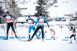 02.04.2022, Realp, Switzerland (SUI): In-Albon Noe (SUI), Goffart Bastian (BEL), (l-r)  - Swiss Championships biathon, mass, Realp (SUI). www.nordicfocus.com. © Modica/NordicFocus. Every downloaded picture is fee-liable.