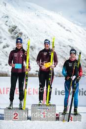 03.04.2022, Realp, Switzerland (SUI): Flavia Barmettler (SUI), Lena Haecki (SUI), Susi Meinen (SUI), (l-r) - Swiss Championships biathon, sprint, Realp (SUI). www.nordicfocus.com. © Modica/NordicFocus. Every downloaded picture is fee-liable.