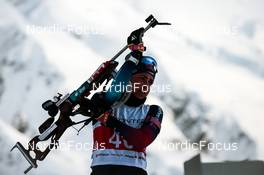 03.04.2022, Realp, Switzerland (SUI): Flavia Barmettler (SUI) - Swiss Championships biathon, sprint, Realp (SUI). www.nordicfocus.com. © Modica/NordicFocus. Every downloaded picture is fee-liable.