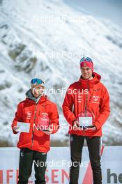 03.04.2022, Realp, Switzerland (SUI): Jens Berger (SUI), Remo Burch (SUI), Bjoern Niederhauser (SUI), (l-r) - Swiss Championships biathon, sprint, Realp (SUI). www.nordicfocus.com. © Modica/NordicFocus. Every downloaded picture is fee-liable.