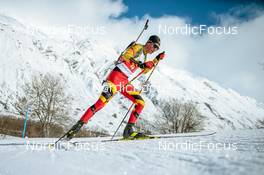03.04.2022, Realp, Switzerland (SUI): Sam Paramantler (BEL) - Swiss Championships biathon, sprint, Realp (SUI). www.nordicfocus.com. © Modica/NordicFocus. Every downloaded picture is fee-liable.