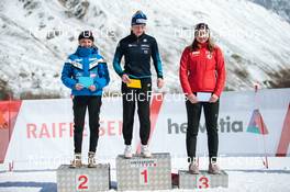 03.04.2022, Realp, Switzerland (SUI): Chiara Arnet (SUI), Alessia Laager (SUI), Lara Marti (SUI), (l-r) - Swiss Championships biathon, sprint, Realp (SUI). www.nordicfocus.com. © Modica/NordicFocus. Every downloaded picture is fee-liable.