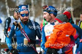 03.04.2022, Realp, Switzerland (SUI): Eligius Tambornino (SUI), Benjamin Weger (SUI), (l-r)  - Swiss Championships biathon, sprint, Realp (SUI). www.nordicfocus.com. © Modica/NordicFocus. Every downloaded picture is fee-liable.