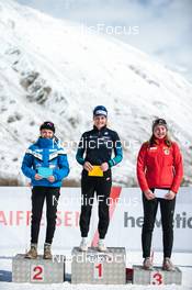 03.04.2022, Realp, Switzerland (SUI): Chiara Arnet (SUI), Alessia Laager (SUI), Ronja Rietveld (SUI), (l-r) - Swiss Championships biathon, sprint, Realp (SUI). www.nordicfocus.com. © Modica/NordicFocus. Every downloaded picture is fee-liable.