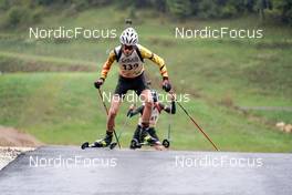 25.09.2022, Premanon, France (FRA): Samuel Crenier (FRA) - Biathlon Samse Summer Tour, pursuit, Premanon (FRA). www.nordicfocus.com. © Thibaut/NordicFocus. Every downloaded picture is fee-liable.