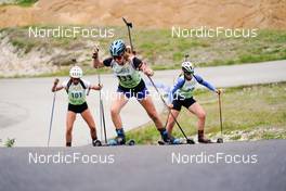 24.09.2022, Premanon, France (FRA): Marion Gravier (FRA), Alice Dusserre (FRA), Victoria Ardiet (FRA), (l-r) - Biathlon Samse Summer Tour, sprint, Premanon (FRA). www.nordicfocus.com. © Thibaut/NordicFocus. Every downloaded picture is fee-liable.