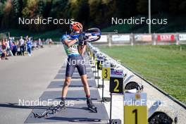16.10.2022, Arcon, France (FRA): Judicael Perrillat Bottonet (FRA) - Biathlon Samse Summer Tour, pursuit, Arcon (FRA). www.nordicfocus.com. © Thibaut/NordicFocus. Every downloaded picture is fee-liable.