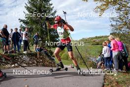 16.10.2022, Arcon, France (FRA): Aubin Gautier Pelissier (FRA) - Biathlon Samse Summer Tour, pursuit, Arcon (FRA). www.nordicfocus.com. © Thibaut/NordicFocus. Every downloaded picture is fee-liable.