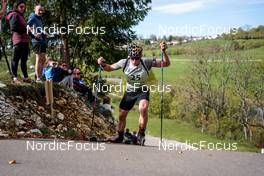 16.10.2022, Arcon, France (FRA): Mathieu Garcia (FRA) - Biathlon Samse Summer Tour, pursuit, Arcon (FRA). www.nordicfocus.com. © Thibaut/NordicFocus. Every downloaded picture is fee-liable.