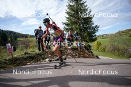 16.10.2022, Arcon, France (FRA): Esteban Javaux (FRA) - Biathlon Samse Summer Tour, pursuit, Arcon (FRA). www.nordicfocus.com. © Thibaut/NordicFocus. Every downloaded picture is fee-liable.
