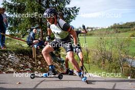 16.10.2022, Arcon, France (FRA): Antonin Guigonnat (FRA) - Biathlon Samse Summer Tour, pursuit, Arcon (FRA). www.nordicfocus.com. © Thibaut/NordicFocus. Every downloaded picture is fee-liable.