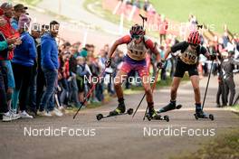 15.10.2022, Arcon, France (FRA): Lubin Amiotte (FRA), Luc Piron (FRA), (l-r)  - Biathlon Samse Summer Tour, sprint, Arcon (FRA). www.nordicfocus.com. © Thibaut/NordicFocus. Every downloaded picture is fee-liable.