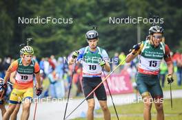 28.08.2022, Ruhpolding, Germany (GER): Martin Ponsiluoma (SWE), Rene Zahkna (EST), (l-r) - IBU Summer Biathlon World Championships, mass men, Ruhpolding (GER). www.nordicfocus.com. © Manzoni/NordicFocus. Every downloaded picture is fee-liable.