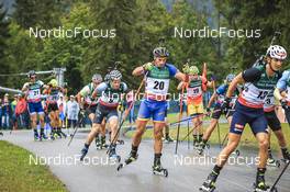 28.08.2022, Ruhpolding, Germany (GER): Anton Dudchenko (UKR), Cornel Puchianu (ROU), (l-r) - IBU Summer Biathlon World Championships, mass men, Ruhpolding (GER). www.nordicfocus.com. © Manzoni/NordicFocus. Every downloaded picture is fee-liable.