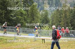28.08.2022, Ruhpolding, Germany (GER): Philipp Horn (GER), Peppe Femling (SWE), Sebastian Samuelsson (SWE), (l-r) - IBU Summer Biathlon World Championships, mass men, Ruhpolding (GER). www.nordicfocus.com. © Manzoni/NordicFocus. Every downloaded picture is fee-liable.