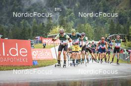 28.08.2022, Ruhpolding, Germany (GER): Philipp Horn (GER), Sebastian Samuelsson (SWE), (l-r) - IBU Summer Biathlon World Championships, mass men, Ruhpolding (GER). www.nordicfocus.com. © Manzoni/NordicFocus. Every downloaded picture is fee-liable.