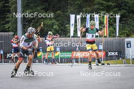 28.08.2022, Ruhpolding, Germany (GER): Niklas Hartweg (SUI), Peppe Femling (SWE), (l-r) - IBU Summer Biathlon World Championships, mass men, Ruhpolding (GER). www.nordicfocus.com. © Manzoni/NordicFocus. Every downloaded picture is fee-liable.