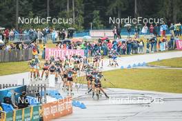 28.08.2022, Ruhpolding, Germany (GER): Marketa Davidova (CZE), Denise Herrmann (GER), Dorothea Wierer (ITA), Elvira Oeberg (SWE), Nastassia Kinnunen (FIN), (l-r) - IBU Summer Biathlon World Championships, mass women, Ruhpolding (GER). www.nordicfocus.com. © Manzoni/NordicFocus. Every downloaded picture is fee-liable.
