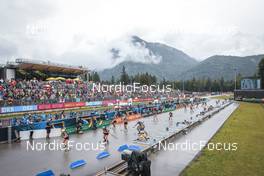 28.08.2022, Ruhpolding, Germany (GER): Event Feature: Start of womens race - IBU Summer Biathlon World Championships, mass women, Ruhpolding (GER). www.nordicfocus.com. © Manzoni/NordicFocus. Every downloaded picture is fee-liable.