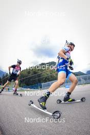 27.08.2022, Ruhpolding, Germany (GER): Hans Koellner (GER), Otto Invenius (FIN), (l-r) - IBU Summer Biathlon World Championships, sprint junior men, Ruhpolding (GER). www.nordicfocus.com. © Manzoni/NordicFocus. Every downloaded picture is fee-liable.