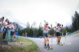 27.08.2022, Ruhpolding, Germany (GER): Maryia Kresik (LTU), Kristina Makovinyova (SVK), (l-r) - IBU Summer Biathlon World Championships, sprint junior women, Ruhpolding (GER). www.nordicfocus.com. © Manzoni/NordicFocus. Every downloaded picture is fee-liable.