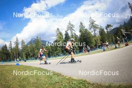 27.08.2022, Ruhpolding, Germany (GER): Kristian Wulff (DEN), Danil Beletskiy (KAZ), (l-r) - IBU Summer Biathlon World Championships, sprint men, Ruhpolding (GER). www.nordicfocus.com. © Manzoni/NordicFocus. Every downloaded picture is fee-liable.