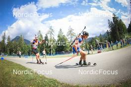 27.08.2022, Ruhpolding, Germany (GER): Florent Claude (BEL), Cornel Puchianu (ROU), (l-r) - IBU Summer Biathlon World Championships, sprint men, Ruhpolding (GER). www.nordicfocus.com. © Manzoni/NordicFocus. Every downloaded picture is fee-liable.