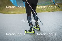 27.08.2022, Ruhpolding, Germany (GER): Event Feature: Fischer shoes detail - IBU Summer Biathlon World Championships, sprint women, Ruhpolding (GER). www.nordicfocus.com. © Manzoni/NordicFocus. Every downloaded picture is fee-liable.