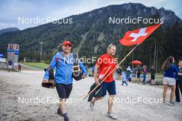 27.08.2022, Ruhpolding, Germany (GER): Event Feature: Swiss fans - IBU Summer Biathlon World Championships, sprint women, Ruhpolding (GER). www.nordicfocus.com. © Manzoni/NordicFocus. Every downloaded picture is fee-liable.
