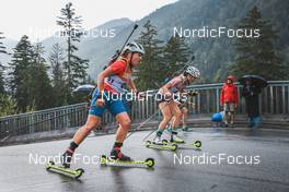 27.08.2022, Ruhpolding, Germany (GER): Anastasiya Merkushyna (UKR), Juliane Fruehwirt (GER), (l-r) - IBU Summer Biathlon World Championships, sprint women, Ruhpolding (GER). www.nordicfocus.com. © Manzoni/NordicFocus. Every downloaded picture is fee-liable.