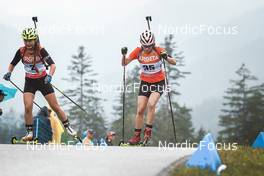 27.08.2022, Ruhpolding, Germany (GER): Ariunzul Enkhbayar (MGL), Darya Klimina (KAZ), (l-r) - IBU Summer Biathlon World Championships, sprint women, Ruhpolding (GER). www.nordicfocus.com. © Manzoni/NordicFocus. Every downloaded picture is fee-liable.