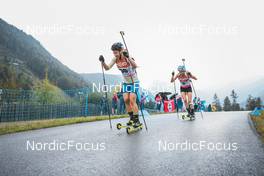 27.08.2022, Ruhpolding, Germany (GER): Yuliia Dzhima (UKR), Elisa Gasparin (SUI), (l-r) - IBU Summer Biathlon World Championships, sprint women, Ruhpolding (GER). www.nordicfocus.com. © Manzoni/NordicFocus. Every downloaded picture is fee-liable.