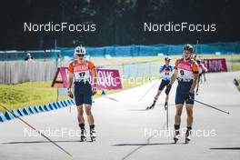 25.08.2022, Ruhpolding, Germany (GER): Ondrej Manek (CZE), Josef Kabrda (CZE), (l-r) - IBU Summer Biathlon World Championships, super sprint junior men, Ruhpolding (GER). www.nordicfocus.com. © Manzoni/NordicFocus. Every downloaded picture is fee-liable.