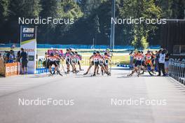 25.08.2022, Ruhpolding, Germany (GER): Event Feature: Start of Junior mens race - IBU Summer Biathlon World Championships, super sprint junior men, Ruhpolding (GER). www.nordicfocus.com. © Manzoni/NordicFocus. Every downloaded picture is fee-liable.