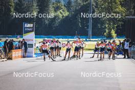 25.08.2022, Ruhpolding, Germany (GER): Event Feature: Start of Junior mens race - IBU Summer Biathlon World Championships, super sprint junior men, Ruhpolding (GER). www.nordicfocus.com. © Manzoni/NordicFocus. Every downloaded picture is fee-liable.