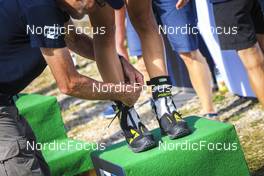 25.08.2022, Ruhpolding, Germany (GER): Event Feature: Fischer shoe detail - IBU Summer Biathlon World Championships, super sprint junior women, Ruhpolding (GER). www.nordicfocus.com. © Manzoni/NordicFocus. Every downloaded picture is fee-liable.