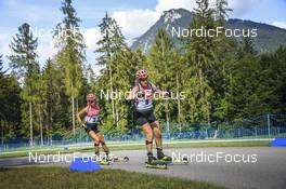 25.08.2022, Ruhpolding, Germany (GER): Lena Repinc (SLO), Kaja Zorc (SLO), (l-r) - IBU Summer Biathlon World Championships, super sprint junior women, Ruhpolding (GER). www.nordicfocus.com. © Manzoni/NordicFocus. Every downloaded picture is fee-liable.