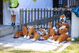 25.08.2022, Ruhpolding, Germany (GER): Event Feature: Mascotte bears - IBU Summer Biathlon World Championships, super sprint junior women, Ruhpolding (GER). www.nordicfocus.com. © Manzoni/NordicFocus. Every downloaded picture is fee-liable.