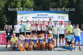 25.08.2022, Ruhpolding, Germany (GER): Johanna Puff (GER), Selina Marie Kastl (GER), Marlene Fichtner (GER), Fabian Kaskel (GER), (l-r) - IBU Summer Biathlon World Championships, super sprint junior women, Ruhpolding (GER). www.nordicfocus.com. © Manzoni/NordicFocus. Every downloaded picture is fee-liable.